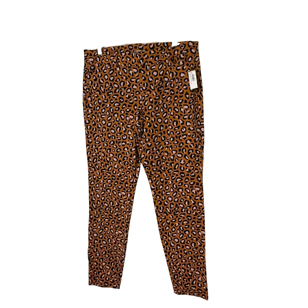 Old Navy Womens Animal Leopard Print Pixie Stretch Pants Size 12 NW Career